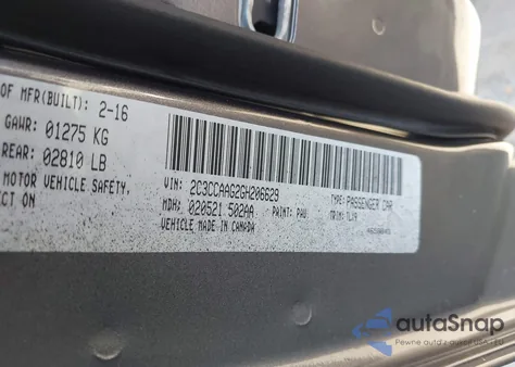 2016 Chrysler 300 Limited z USA, uszkodzony, nr VIN 2C3CCAAG2GH206629